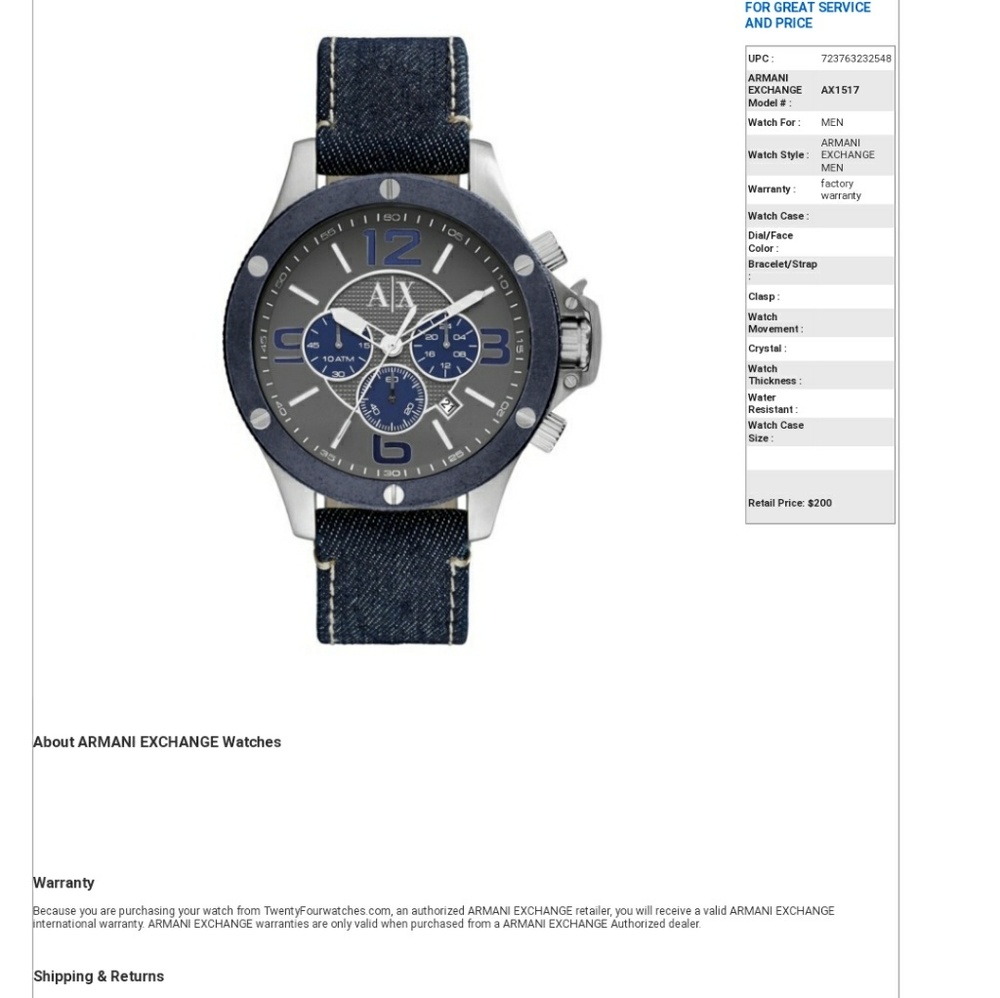 Armani exchange watch